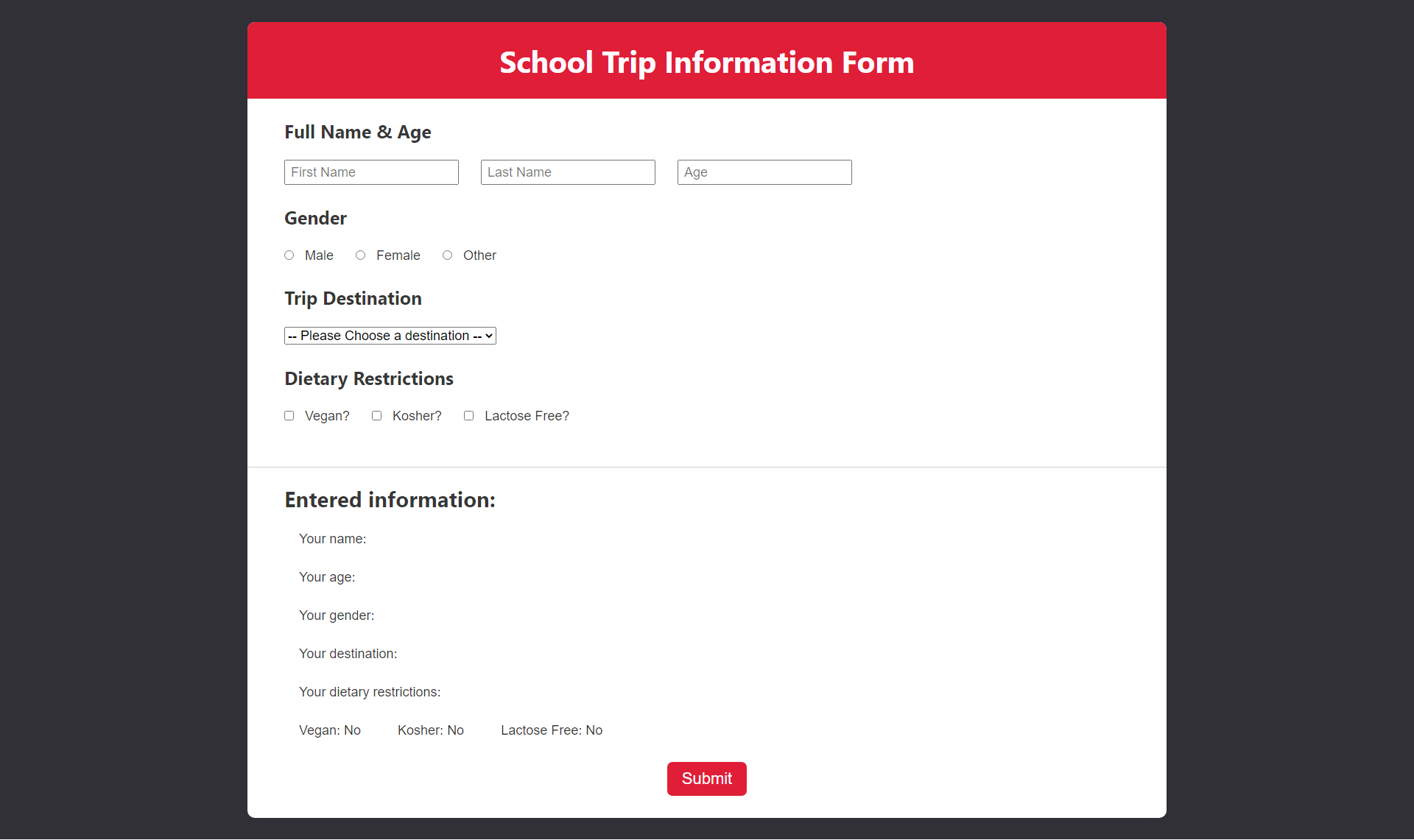 Forms App Page