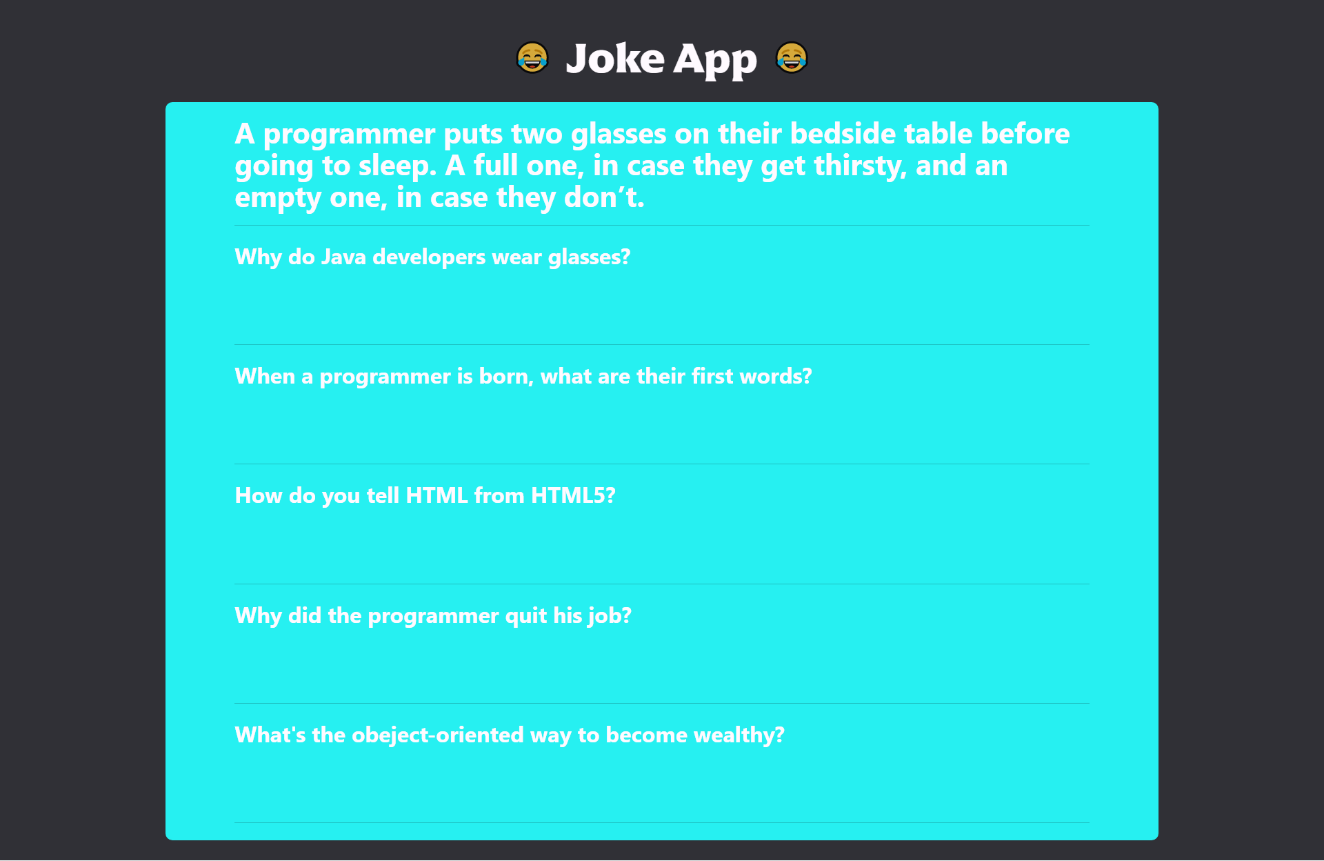 Joke App Page